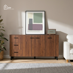 Tủ lưu trữ đa năng STAT HGF 3 cánh 3 hộc kéo, gỗ MDF, 150x40x70cm, TLT052