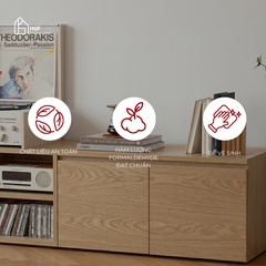 Tủ tivi Kawai HGF đa dạng lưu trữ, gỗ MDF, 240x40x45cm, TTV008