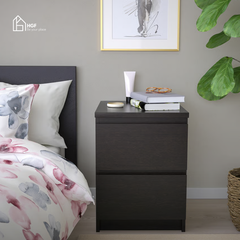 Tủ đầu giường MAL HGF 2 hộc kéo, gỗ MDF, 40x35x50cm, TDG001