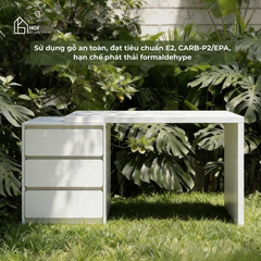 Bàn trang điểm đa năng LILY HGF 3 ngăn kéo mặt bàn di động, Gỗ MDF, 120x40x75cm, BTD005