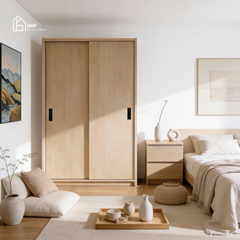 Tủ quần áo KLEP HGF cửa lùa, gỗ MDF, 120x60x200cm, TQA009