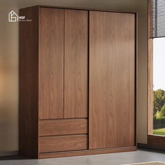 Tủ quần áo ZOE HGF cửa lùa, gỗ MDF, 160x60x200cm, TQA041