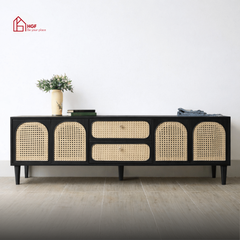 Tủ tivi GALON HGF 2 hộc kéo 4 cánh mở, gỗ MDF, 180x40x55cm, TTV024