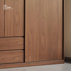 Tủ quần áo ZOE HGF cửa lùa, gỗ MDF, 160x60x200cm, TQA041