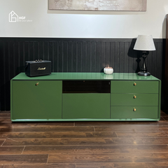 Tủ tivi HILMA HGF 2 cánh 3 hộc kéo, gỗ MDF sơn 2K, 160/180/200x40x45cm, TTV069