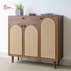 Tủ giày ZENITH HGF 3 cánh 1 hộc kéo, gỗ MDF, 120x35x107cm, TG010