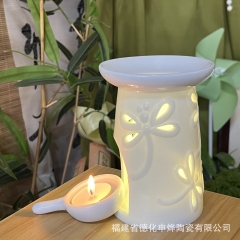 Đế Đựng Nến Tealight Gốm Sứ Mini Có Tay Cầm – Chảo Nến Trang Trí, Đốt Nến Thơm Tinh Dầu
