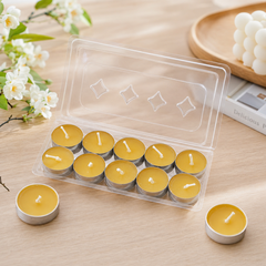 Hộp tealight mica, mê ca làm nến vỉ đóng được 10 viên nến tealight