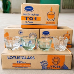 12 Cốc tuỷ tinh làm nến t01, làm nến bơ