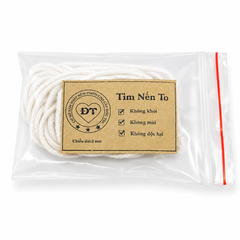 Tim nến 100% cotton bấc nến thô không đế chưa nhúng sáp