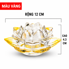 Đế pha lê hoa sen mẫu hoa sen nở dùng cúng dường