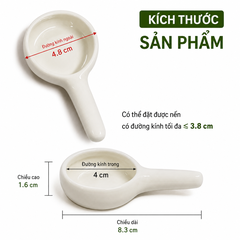 Đế Đựng Nến Tealight Gốm Sứ Mini Có Tay Cầm – Chảo Nến Trang Trí, Đốt Nến Thơm Tinh Dầu