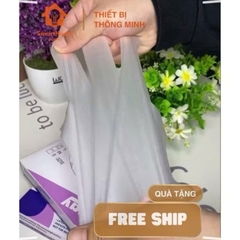 Găng tay nilon hộp 100 chiếc siêu dài dùng 1 lần cao cấp đồ handmade