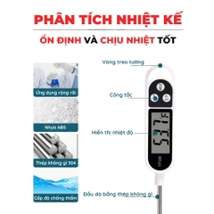 Nhiệt kế điện tử đo dầu nến,thực phẩm,nấu ăn, nước, sữa, nến an toàn cho người sử dụng