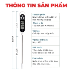 Nhiệt kế điện tử đo dầu nến,thực phẩm,nấu ăn, nước, sữa, nến an toàn cho người sử dụng