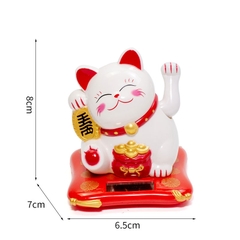 Mèo thần tài vẫy tay may mắn mini dùng năng lượng mặt trời, chất liệu nhựa cao cấp