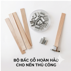 Bấc gỗ làm nến có đế sắt tạo cảm giác thư dãn kêu lách tách