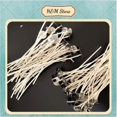100g bấc cotton làm nến nhiều kích thước có bấm khuy bà chuốt sáp sẵn