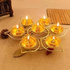 Đế sắt thắp nến chống cháy an toàn mạ vàng cao cấp