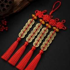 Tiền xu chuỗi 5 đồng xu phong thuỷ may mắn