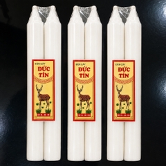 10 cây nến, 10 cây đèn cầy trắng đỏ thắp liên tục 10 tiếng