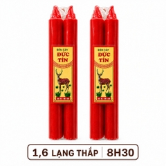 10 cây nến, 10 cây đèn cầy trắng đỏ thắp liên tục 10 tiếng