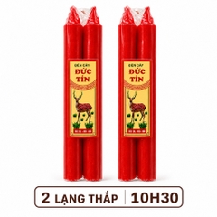 10 cây nến, 10 cây đèn cầy trắng đỏ thắp liên tục 10 tiếng