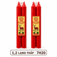 10 cây nến, 10 cây đèn cầy trắng đỏ thắp liên tục 10 tiếng