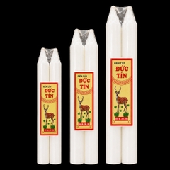 10 cây nến, 10 cây đèn cầy trắng đỏ thắp liên tục 10 tiếng