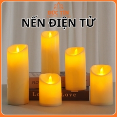 Nến điện tử hoạ tiết vát chéo thấy ngọn nến lung linh cao cấp Đức Tín