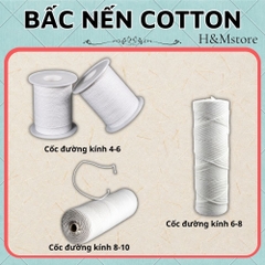 Bấc làm nến, chỉ làm nến, tim nến dài 100% cotton không khói