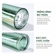 Lọ Thuỷ Tinh Có Nắp Gỗ TRáng Gương Làm Nến Hoạ Tiết Sao Lung Linh