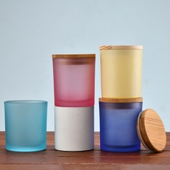 Cốc Thủy Tinh 300ml Nắp Gỗ Đựng Nến Handmade