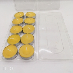 Hộp tealight mica, mê ca làm nến vỉ đóng được 10 viên nến tealight