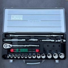 Bộ Khẩu 1/2" KTC TB413X Gồm 19 Chi Tiết Đóng Trong Hộp Kim Loại
