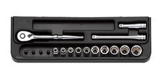 Bộ Khẩu 1/4" KTC TB210 Gồm 13 chi tiết – Bộ Khẩu Lục Giác Hệ Mét Nhật Bản