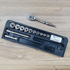 Bộ Khẩu 1/4" KTC TB210 Gồm 13 chi tiết – Bộ Khẩu Lục Giác Hệ Mét Nhật Bản