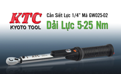 Cần Siết Lực KTC GW025-02 Đầu Cốt 1/4" Dải Lực 5-25Nm – Giải Pháp Chính Xác Từ Nhật Bản