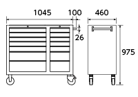 Tủ Dụng Cụ KTC SKX3814 – 7 Tầng 14 Ngăn Kéo