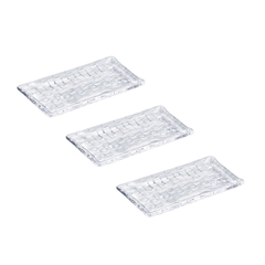 Aderia - Double F - Bộ đĩa thủy tinh hình chữ nhật - 18cm - 3 cái