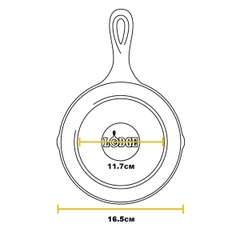Chảo gang nướng Lodge 16.51cm