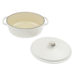 Lodge - Nồi gang oval tráng men màu trắng