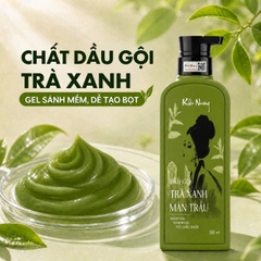 Cặp Dầu gội xả Kiều Nương trà xanh mần trầu giảm ngứa phục hồi