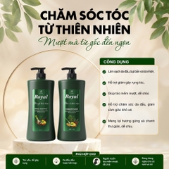 Cặp dầu gội xả ROYAL sả chanh gừng 1400ml