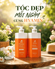 Cặp gội xả Hyamin suôn mượt kiềm dầu phục hồi tóc hư tổn 500ml