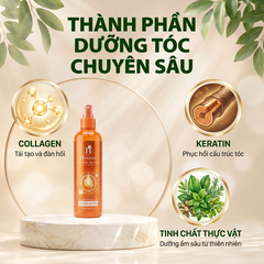 Xịt đạm Hyamin Collagen cao cấp nắp cam hỗ trợ phục hồi tóc khô xơ 300ml