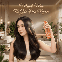 Xịt đạm Hyamin Collagen cao cấp nắp cam hỗ trợ phục hồi tóc khô xơ 300ml