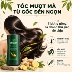 Dầu xả Royal thảo dược phục hồi tóc khô xơ suôn mượt 1400ml