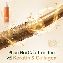 Xịt dưỡng tóc Hyamin Keratin cao cấp nắp trắng hỗ trợ phục hồi tóc khô xơ  300ml