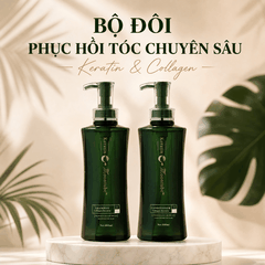 Cặp gội xả Moontube chính hãng phục hồi chuyên sâu dưỡng tóc mềm mượt 800ml